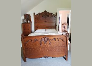 Antique Victorian bedroom furniture with marble-top dresser